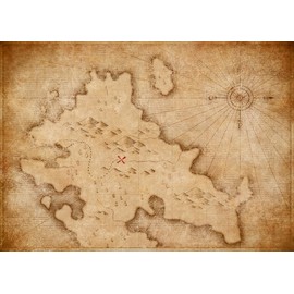 Alltten 6x4ft Pirate Backdrop Nautical Map Backdrop Pirates Party Decorations F308