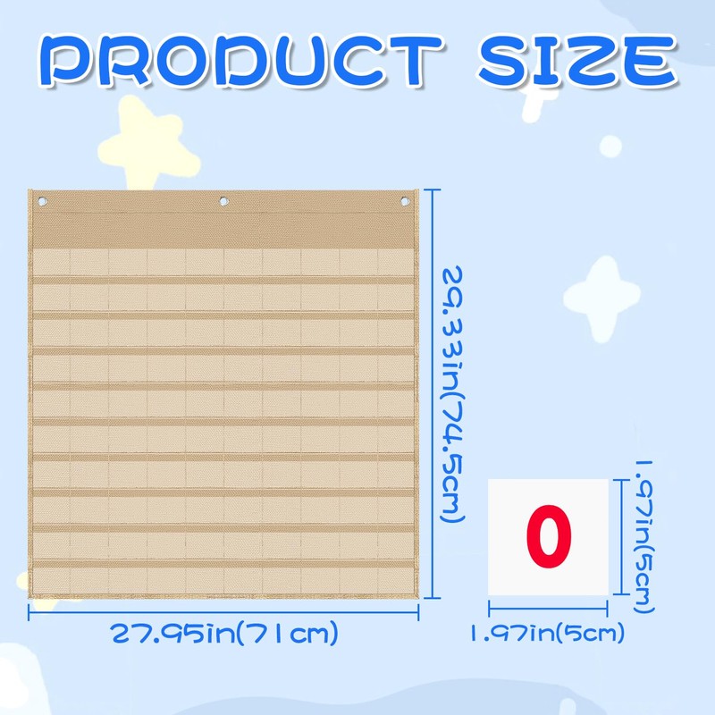 Hundreds Pocket Chart with 100 Number Cardsr, Board Double-Sided Number
