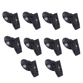 10Pcs Shower Curtain Clips with Suction Cup to Prevent Water Splashing Out,Car Parking Ticker Holder Shower Curtain Clips with Suction Cup, Black