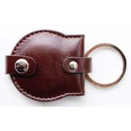 Double Leather Key TAG Brown - Coin Size 1 5/16" Holds 2 AA/NA Medallions/AA/NA Coins - Easy to Change Slip in or Out AA/NA Tokens AA/NA Chips, Medallion, and Commemorative Coin