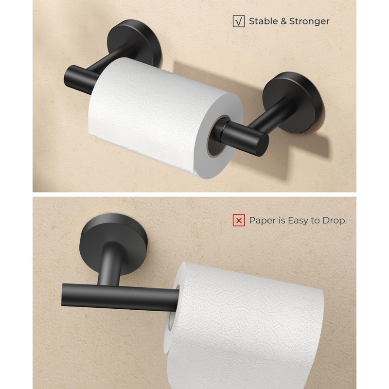 FORIOUS Toilet Roll Holder, Wall Mount Rustproof Stainless Steel Double