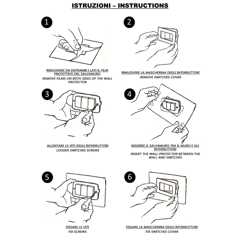 D & D Pack of 5 Transparent Plastic Wall Protectors