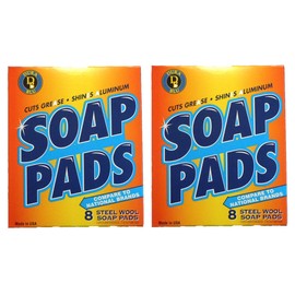 Set of 16 Dura Blu Steel Wool Soap Pads 2 Boxes of 8