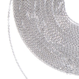 12 Meter Edelstahl Kabel Kette Link Kette Halskette für Schmuck Zubehör DIY, Silber Farbe