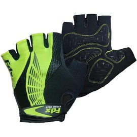Fdx Half Finger Cycling Gloves - Breathable Gel Padded Protection Non-Slip - Fingerless Shock Absorbing Gloves for Mountain Bike Road MTB Riding Men and Women (Black/Yellow, S)