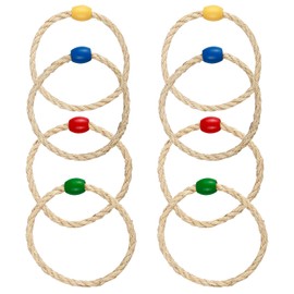 Kasoud Quoits Games Set, 8PCS Quoits Ropes Ring Toss Games, Ring Toss Yard Games, Rope Ring Toss Set for Adults and Kids, Suitable for Speed and Agility Practice Game, Four Colour Combinations