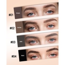 Microblading Liquid Eyebrow Pencil,Augenbrauenstift Wasserfest Wischfest,Multiple Fork Tip Härchenzeichnung,Präziser Pinselspitze,Long Lasting Formula,Frauen Makeup Hält Den Ganzen Tag-03Grau