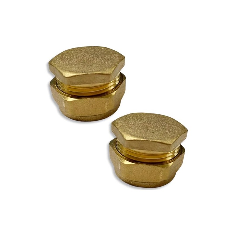 JD Brands 15mm Brass Compression Stop End Caps (Pack of