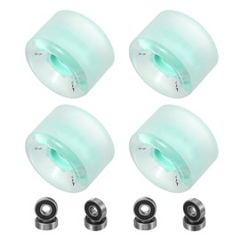 PATIKIL 65mm Skateboard Wheels, 1 Set 78A Hardness Street Wheels PU Flash Cruiser Wheels High Elasticity with 608RS Bearings for Skateboards Replacement, Blue