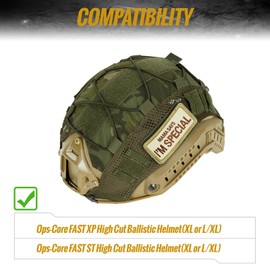OneTigris Tactical Helmet Cover 06 Fast Helmet Cover for Ballistic Fast Helmet in Size L & Fast PJ Helmet in Size L/XL