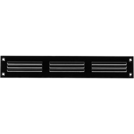 Repa Market Black Air Vent Cover 12" x 2" Inch (Outer Dimensions) - Steel Return Air Grilles - for Ceiling and Sidewall - HVAC - with Protection Screen (11.81" x 1.97" Inch)
