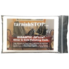 TarnishSTOP | USA Made | Gigantic 28"x14" Polishing Cloth | 100% Cotton, Eco-Friendly, Unscented | for Silver, Gold, Platinum, Coins & Jewelry