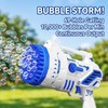 Bubble Gun for Kids, 69-Hole Bubble Blaster with LED Lights,