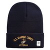 US Marine Corps Veteran Logo Embroidered 12 Inch Solid Knit