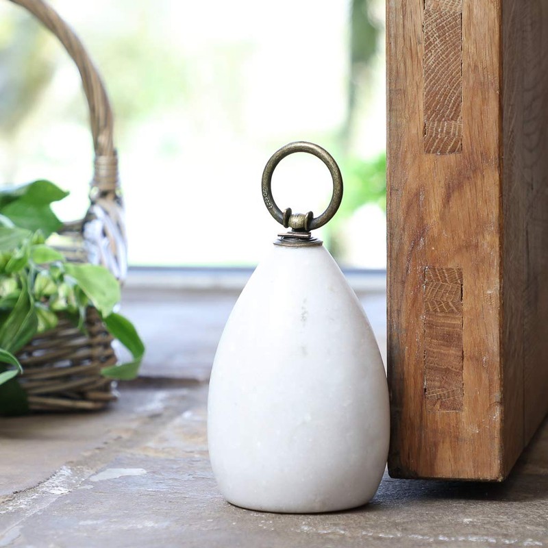 White Marble Doorstop Heavy Duty Non-Scratch 1.75kg Door Stop for