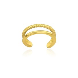 Mary & Jules Earrings Ear Cuff Made of Gold-Plated 925 Sterling Silver, Golden Women's Earring, Real Jewellery, Ear Cuff, Diameter 11 mm, Made of Recycled Silver, Sterling Silver