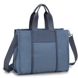 VX VONXURY - Bolso bandolera de lona con cierre para mujer, para el trabajo, compras, viajes, Azul, Talla unica