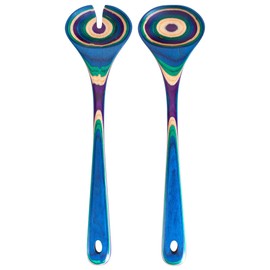 Totally Bamboo Baltique Mumbai Collection Wooden Salad Serving Utensil Set, 11-3/4" Long, One Pair