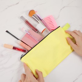 AOZUO 30 Pcs Makeup Bag, Multipurpose Large capacity Canvas Cosmetic Bag Bulk, Colorful Portable Travel Toiletry Pouch with Zipper for Women Travel Storage(9.8 x 5.2 Inch)