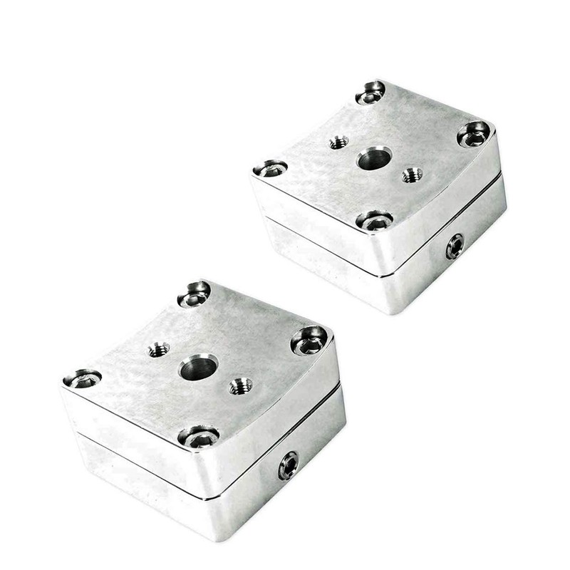 Rockville MAC360C (2) 360-Degree Swivel Tower/Surface Mount Clamps, Marine-Grade Aluminum,
