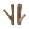 DESIGN DELIGHTS Set of 3 Wardrobe Hooks, Limb, Teak Root,