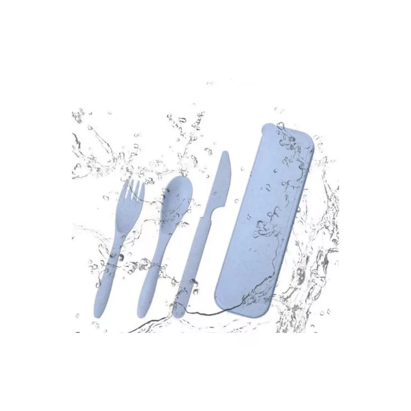 Clicmania Set Cubiertos Portatiles De Fibra De Trigo Libre Bpa