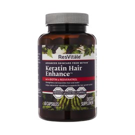 ResVitale Keratin Hair Enhance - Keratin Supplement for Hair Growth - 60 Capsules