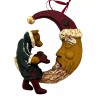 Old World Shakespearean Bear Sharing Cookies With Moon Santa Christmas