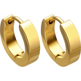 FILANGO Surgical Steel Hoop Earrings, Highly Polished, Choice of Colours, 316L Surgical Steel, gold-coloured