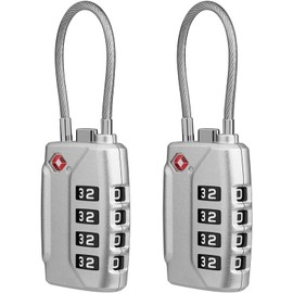 Diyife TSA Luggage Locks, [Upgraded] Pack of 2 4-Digit Security Lock Combination Locks Code Lock for Travel Suitcase, Backpack, Luggage Bag, Sports Bags - Silver