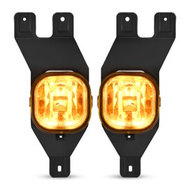 HECASA Pair Fog Lights Compatible with 1999-2004 Ford Excursion F250 F350 F450 F550 Super Duty Pickup Replacement for FO2592200 FO2593200 Driving Fog Lamp LH&RH Amber Lens+Black Bezel
