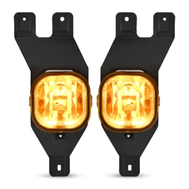 HECASA Pair Fog Lights Compatible with 1999-2004 Ford Excursion F250 F350 F450 F550 Super Duty Pickup Replacement for FO2592200 FO2593200 Driving Fog Lamp LH&RH Amber Lens+Black Bezel