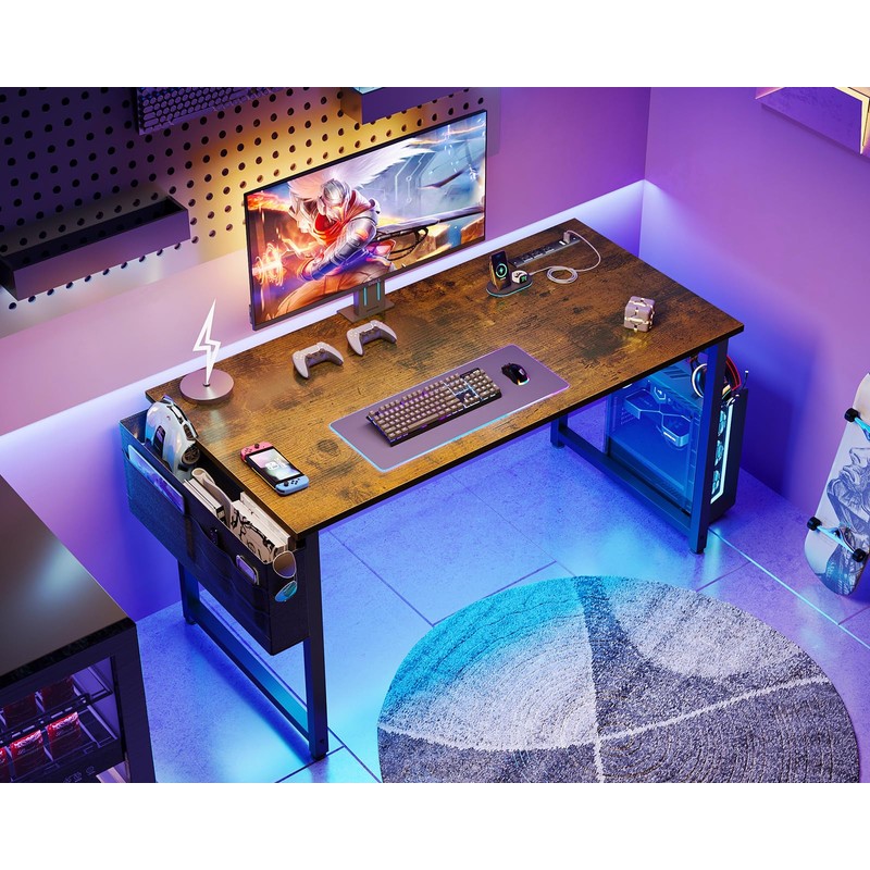 AODK 40 inch Small Computer Desk with Power Outlet for