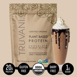 Truvani Plant Based Protein Powder (Available in 12 Flavors) 20g of Organic Protein Nutrition Supplement:_Chocolate Peanut Butter_20 Serving