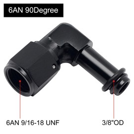 VehiMata 6AN Female to 3/8" Barb Hose Fitting 90 Degree Swivel