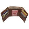 MARSHAL Real Leather Men's RFID Blocking Trifold Wallet with Outside