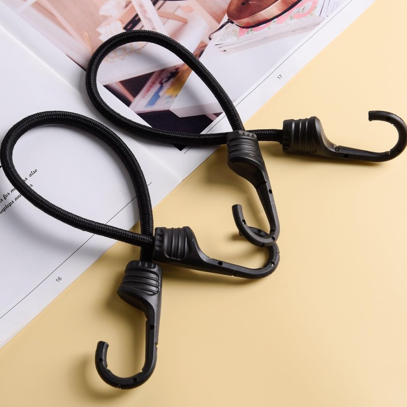2 Pcs Black Bungee Cords,Elastic Bungee Cords, bungee cords with