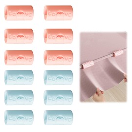 12 Pcs Bed Sheet Clips, Plastic Sheet Clips, Fitted Sheet Clips for Bedding, Plastic Reusable Bed Sheet Grippers Sheet Fasteners Clips, Anti - Slip Safe Bed Sheet Grippers To Keep Duvet In Place
