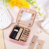 URSKYTOUS Pink Jewelry Storage Case, Waterproof Jewelry Box with Initial,