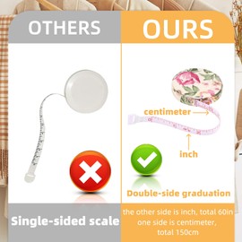 Pack of 4 Measuring Tape Body, 1.5 m/60 inches, Retractable Soft Double-Sided Tape Measure, Tailor's Measuring Tape, Body Circumference Tailor, Sewing Accessories for Measuring Length, Chest, Waist