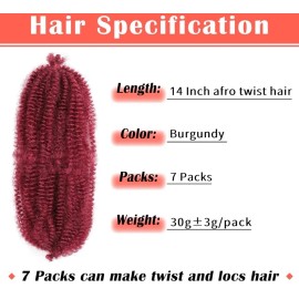 EERYA 7 Packs Marley Hair 14 Inch Marley Twist Braiding Hair Pre Separated Springy