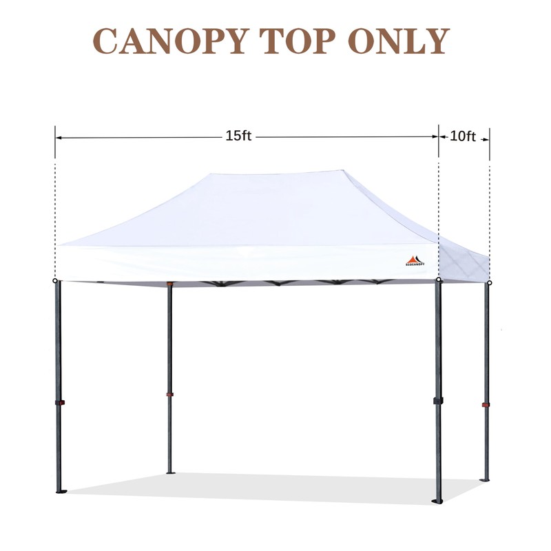 SCOCANOPY 10x15 Canopy Replacement Canopy Top,Canopy Cover ONLY, Bonus 4Pack