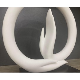 Semeid Abstract Buddha Hands Statues,Sandstone Meditating Hands Gesture Sculpture for Yoga,Zen,Home Decor (White)