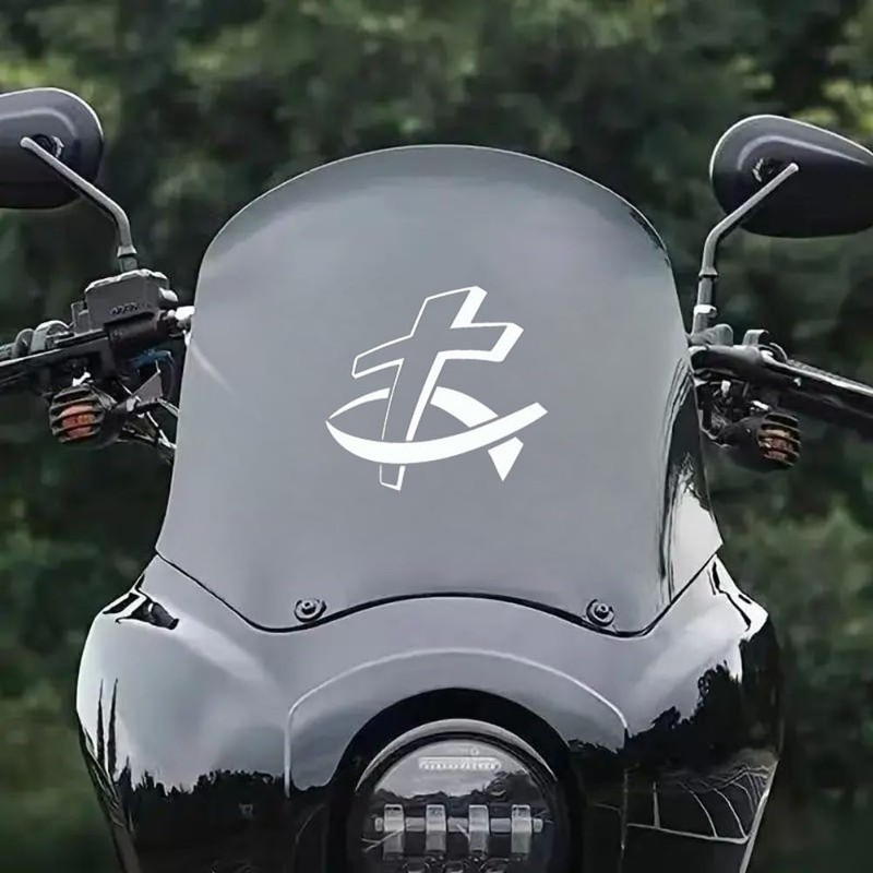 2PCS Christian Fish with Cross Religious Belief Decal, 5.12"x4.72" Faith