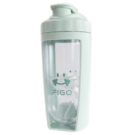 FIGO Protein Shaker Bottle 710ml with Ball Portable BPA Free Leak & Odor Proof Large Capacity Opal Green