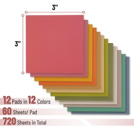 Mr. Pen- Sticky Notes 3”x3”, 12 Pads, 720 Sheets, Autumn Carnival Color Palette, Sticky Notes Bulk, Self-Stick Pads to Stick for Home, Office, Notebook, Stocky Notes for Bible Journaling