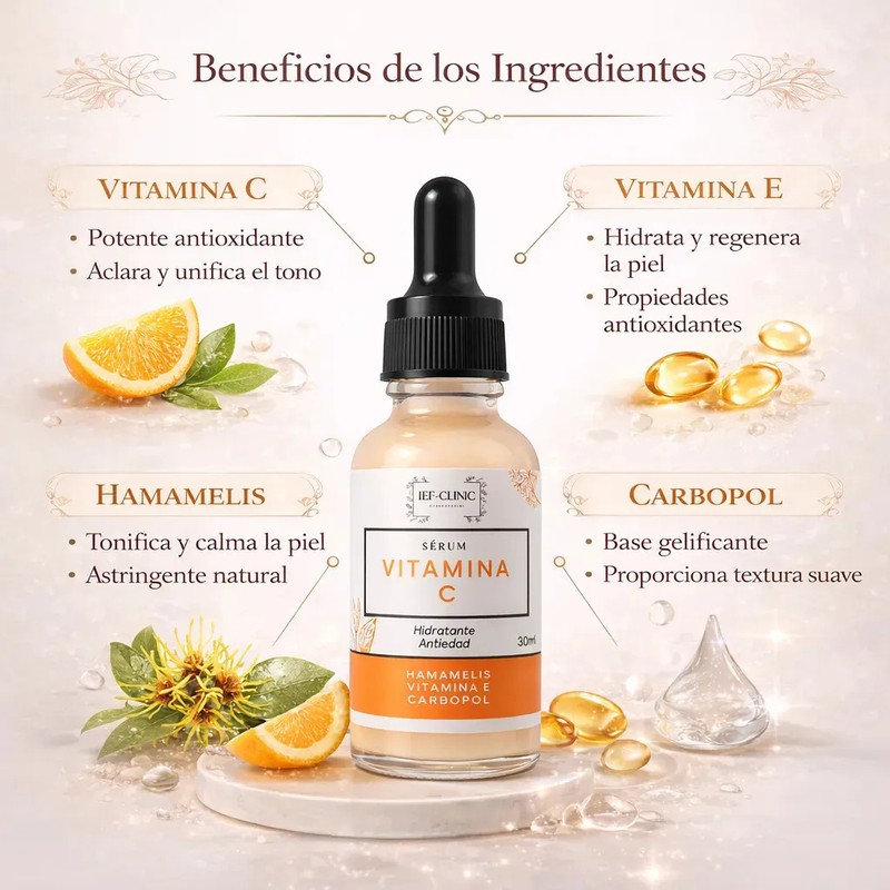 3 Kit Serums Vitamina C Celulas Madre Acido Hialuronico 30ml