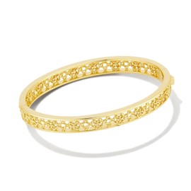 Kendra Scott Kelly Bangle Bracelet, 14k Gold Plated Brass, Fashion Jewelry for Women, Small/Medium