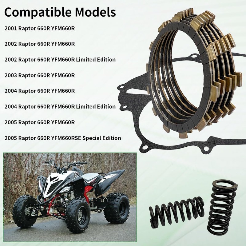 Clutch Kit Heavy Duty Springs & Cover Gasket For Raptor