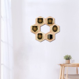 DNYSYSJ Medal Display Hanger Rack,Wooden Medal Display Stand Decoration Medallion Storage Hexagon